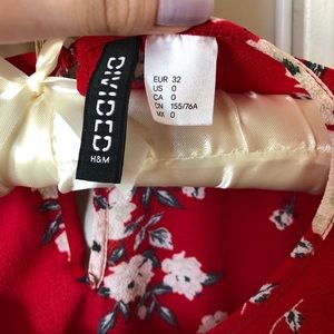 red floral dress h&m H&M Ivory White Red Floral Long Maxi Summer Wrap Dress size 10 38 Summer Beach